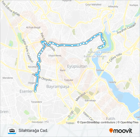 SILAHTARAĞA CAD.-GOP-OTOGAR 2 Dolmus & Minibus Line Map