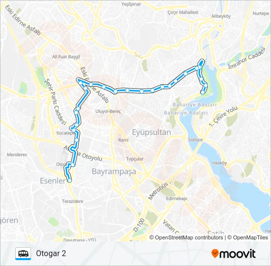 SILAHTARAĞA CAD.-GOP-OTOGAR 2 Dolmus & Minibus Line Map