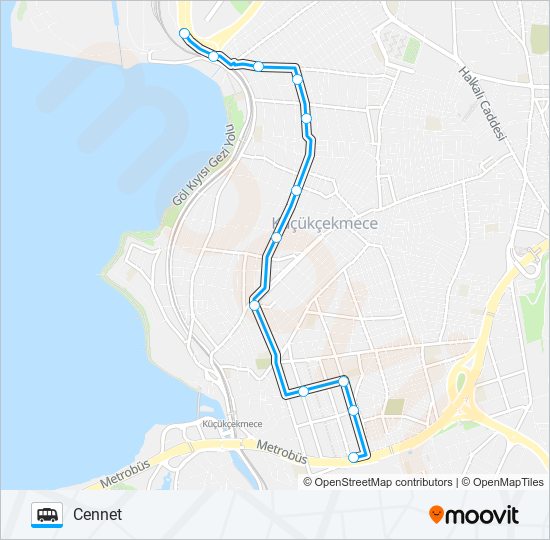 CENNET-TEPEÜSTÜ-KANARYA-GÜMRÜK SON DURAK dolmus & minibus Line Map