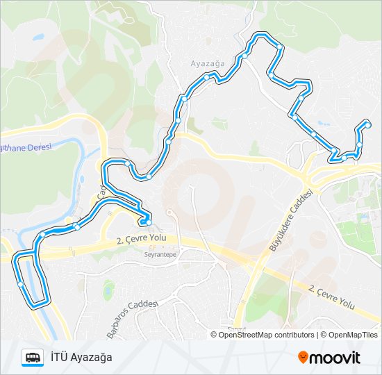 VADI İSTANBUL-TÜRK TELEKOM ARENA-SEYRANTEPE-AYAZAĞA-MASLAK1453-İTÜ AYAZAĞA minibüs / dolmuş Hattı Haritası