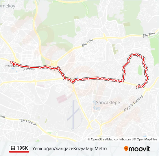 19SK Bus Line Map