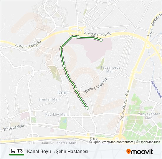 T3 Bus Line Map