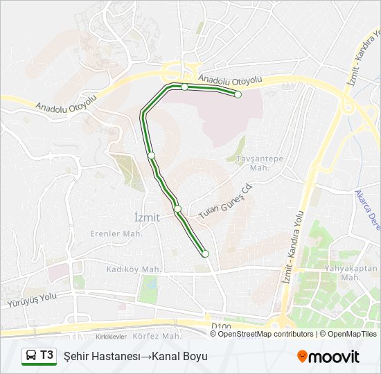 T3 Bus Line Map