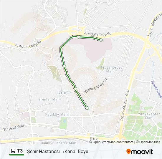 T3 Bus Line Map