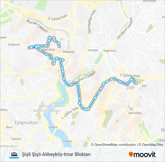 ŞIŞLI-ALIBEYKÖY-İMAR BLOKLARI Dolmus & Minibus Line Map