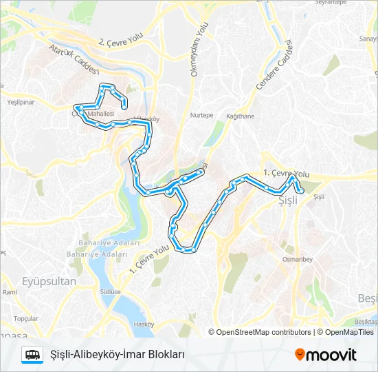 ŞIŞLI-ALIBEYKÖY-İMAR BLOKLARI Dolmus & Minibus Line Map