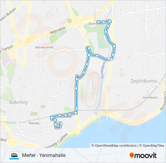 MERTER - YENIMAHALLE Dolmus & Minibus Line Map