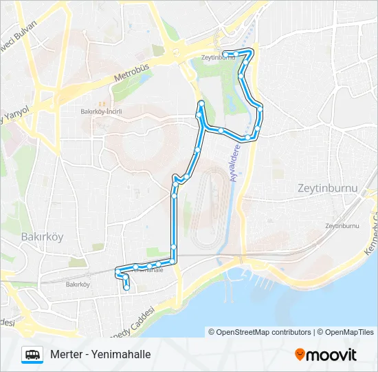 MERTER - YENIMAHALLE Dolmus & Minibus Line Map