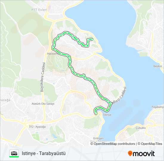 ISTINYE - TARABYAÜSTÜ dolmus & minibus Line Map