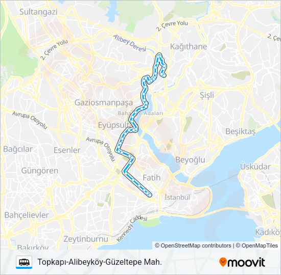 AKSARAY - GÜZELTEPE Dolmus & Minibus Line Map