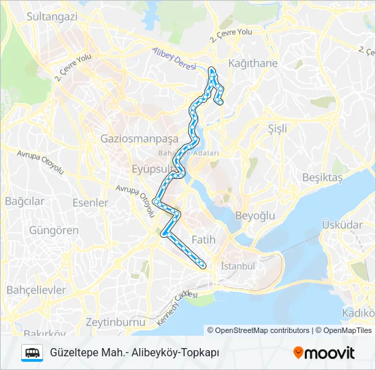 AKSARAY - GÜZELTEPE Dolmus & Minibus Line Map