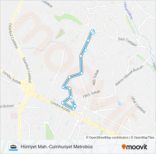 HÜRRIYET MAH.-CUMHURIYET METROBÜS Dolmus & Minibus Line Map