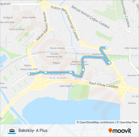 BAKIRKÖY- A PLUS Dolmus & Minibus Line Map