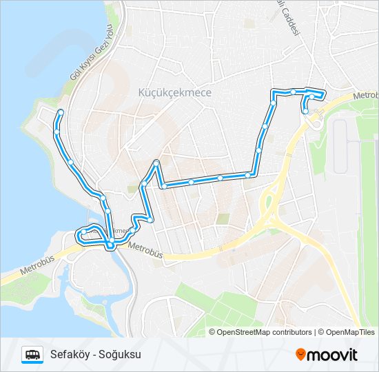 SEFAKÖY - SOĞUKSU minibüs / dolmuş Hattı Haritası