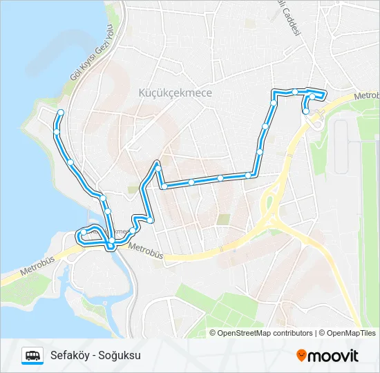 SEFAKÖY - SOĞUKSU Dolmus & Minibus Line Map