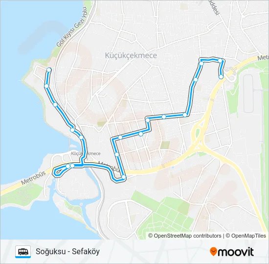 SEFAKÖY - SOĞUKSU Dolmus & Minibus Line Map
