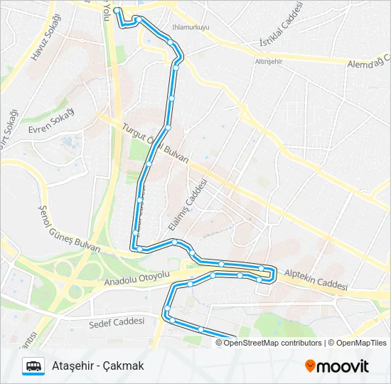 ÇAKMAK - ATAŞEHIR Dolmus & Minibus Line Map