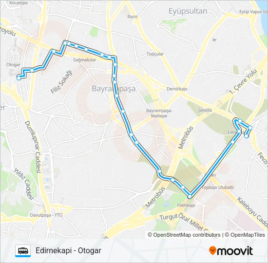 OTOGAR - EDIRNEKAPI Dolmus & Minibus Line Map