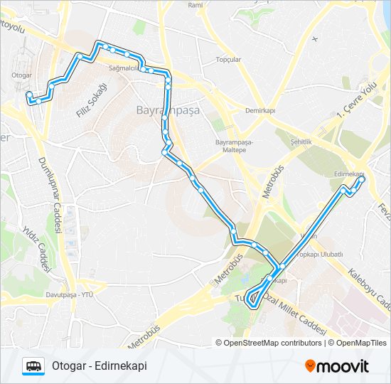 OTOGAR - EDIRNEKAPI Dolmus & Minibus Line Map