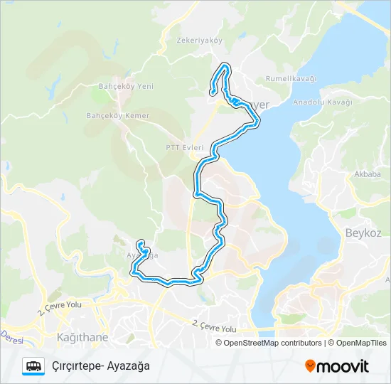 ÇIRÇIRTEPE- AYAZAĞA Dolmus & Minibus Line Map