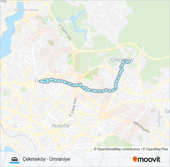 ÜMRANIYE - ÇEKMEKÖY Dolmus & Minibus Line Map