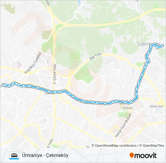 ÜMRANIYE - ÇEKMEKÖY minibüs / dolmuş Hattı Haritası