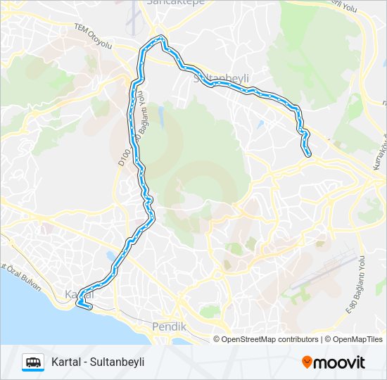 KARTAL - SULTANBEYLI Dolmus & Minibus Line Map