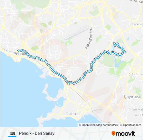 PENDIK - DERI SANAYI Dolmus & Minibus Line Map