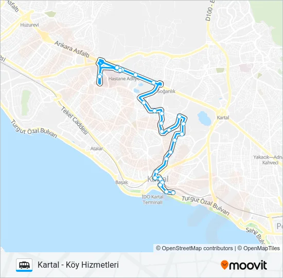 KARTAL - KÖY HIZMETLERI Dolmus & Minibus Line Map