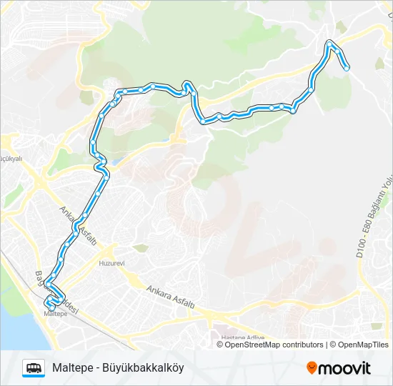 MALTEPE - BÜYÜKBAKKALKÖY Dolmus & Minibus Line Map