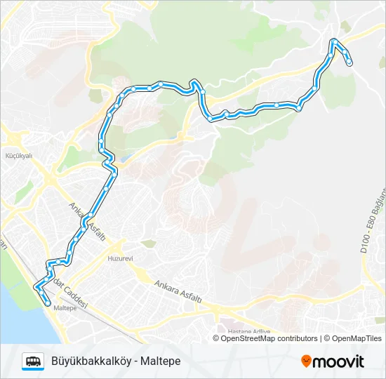 MALTEPE - BÜYÜKBAKKALKÖY Dolmus & Minibus Line Map