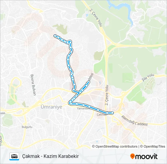 ÇAKMAK - KAZIM KARABEKIR Dolmus & Minibus Line Map