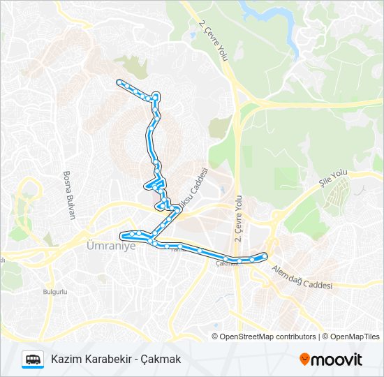 ÇAKMAK - KAZIM KARABEKIR Dolmus & Minibus Line Map