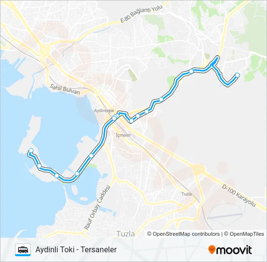 AYDINLI TOKI - TERSANELER Dolmus & Minibus Line Map