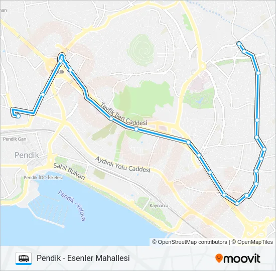 PENDIK - ESENLER MAHALLESI Dolmus & Minibus Line Map
