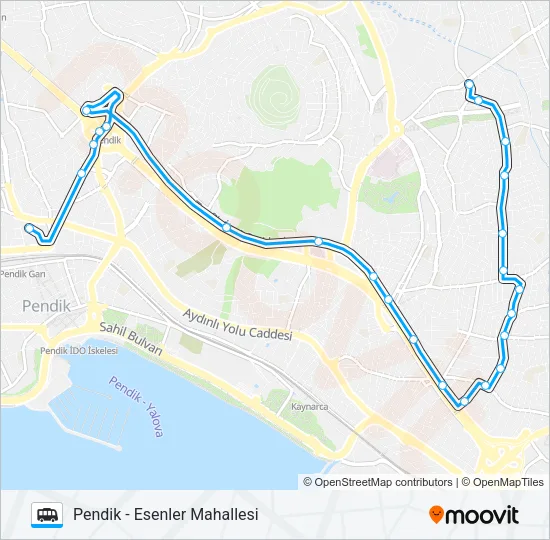 PENDIK - ESENLER MAHALLESI Dolmus & Minibus Line Map