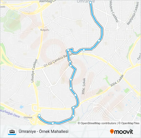 ÜMRANIYE - ÖRNEK MAHALLESI Dolmus & Minibus Line Map