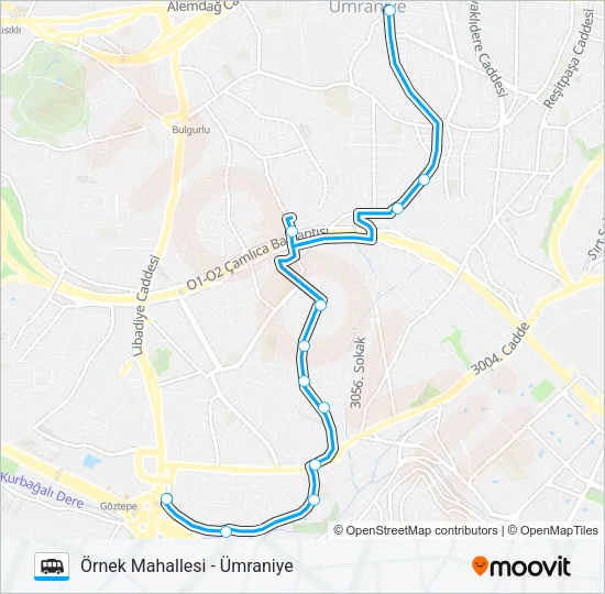 ÜMRANIYE - ÖRNEK MAHALLESI Dolmus & Minibus Line Map