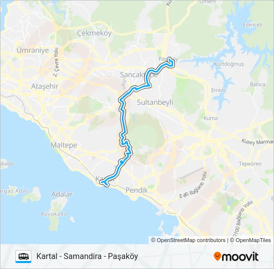 KARTAL - SAMANDIRA - PAŞAKÖY Dolmus & Minibus Line Map