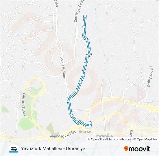 ÜMRANIYE - YAVUZTÜRK MAHALLESI Dolmus & Minibus Line Map