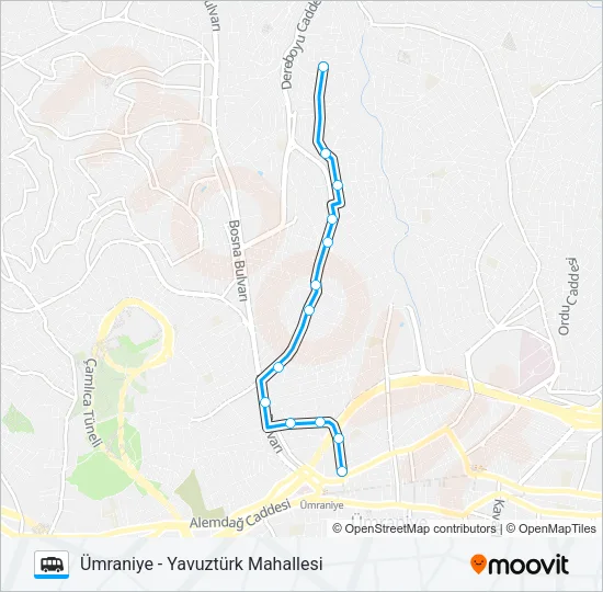 ÜMRANIYE - YAVUZTÜRK MAHALLESI Dolmus & Minibus Line Map