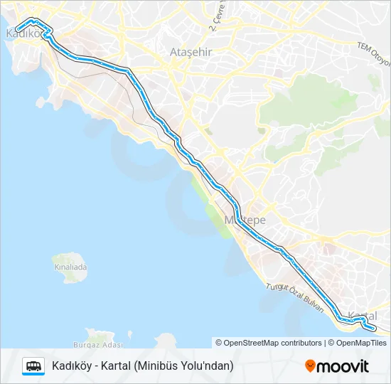 KADIKÖY - KARTAL (MINIBÜS YOLU'NDAN) Dolmus & Minibus Line Map