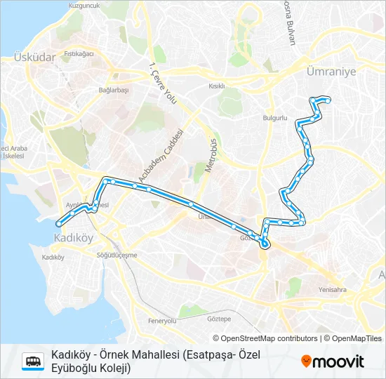 KADIKÖY - ÖRNEK MAHALLESI (ESATPAŞA- ÖZEL EYÜBOĞLU KOLEJI) Dolmus & Minibus Line Map