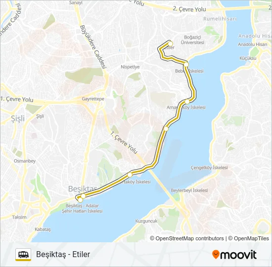 ETILER - BEŞIKTAŞ Dolmus & Minibus Line Map