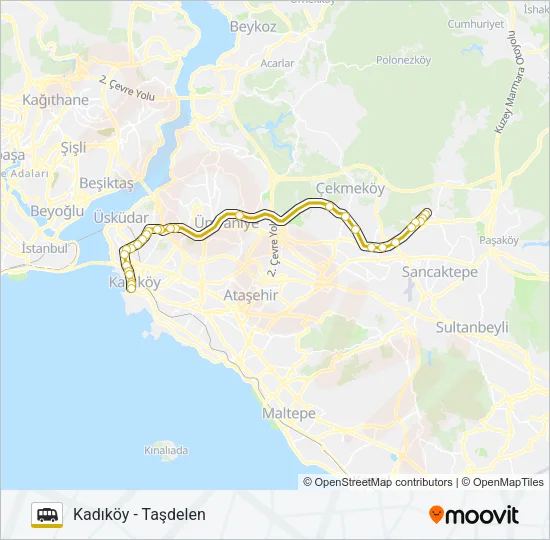 KADIKÖY - TAŞDELEN Dolmus & Minibus Line Map