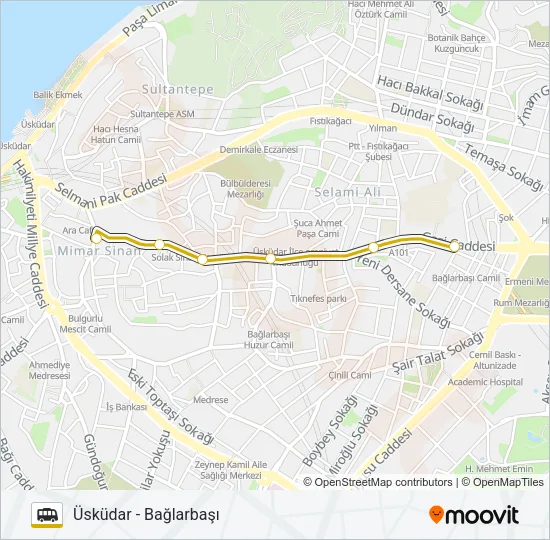 ÜSKÜDAR - BAĞLARBAŞI Dolmus & Minibus Line Map