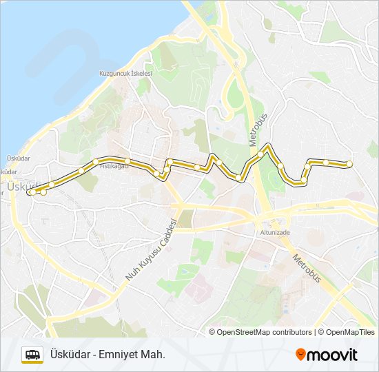 ÜSKÜDAR - EMNIYET MAH. minibüs / dolmuş Hattı Haritası