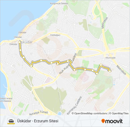 ÜSKÜDAR - ERZURUM SITESI minibüs / dolmuş Hattı Haritası