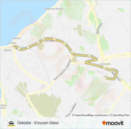 ÜSKÜDAR - ERZURUM SITESI Dolmus & Minibus Line Map