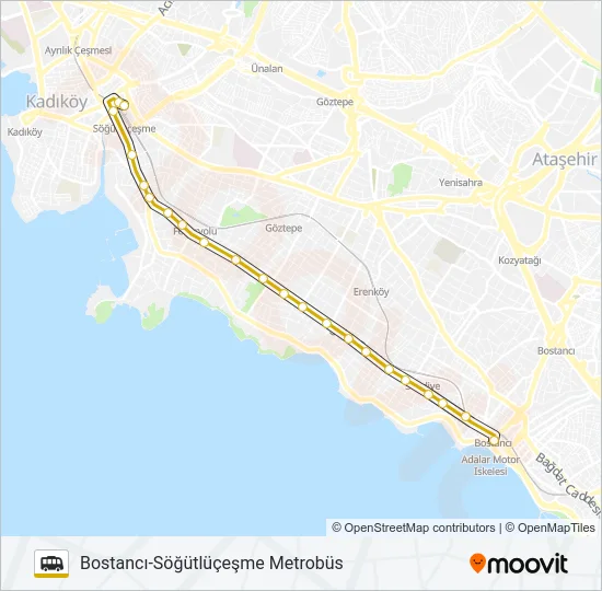 SÖĞÜTLÜÇEŞME METROBÜS-BOSTANCI Dolmus & Minibus Line Map